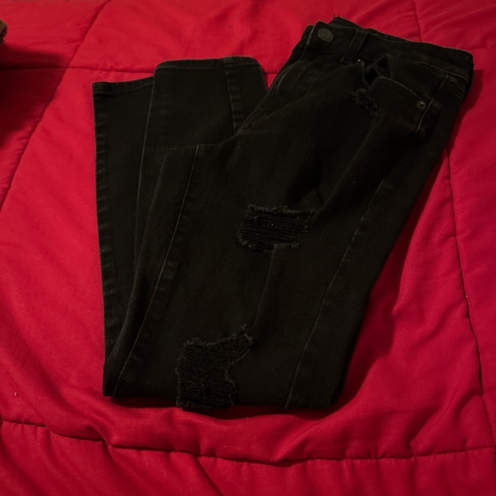 Black aero skinny jeans